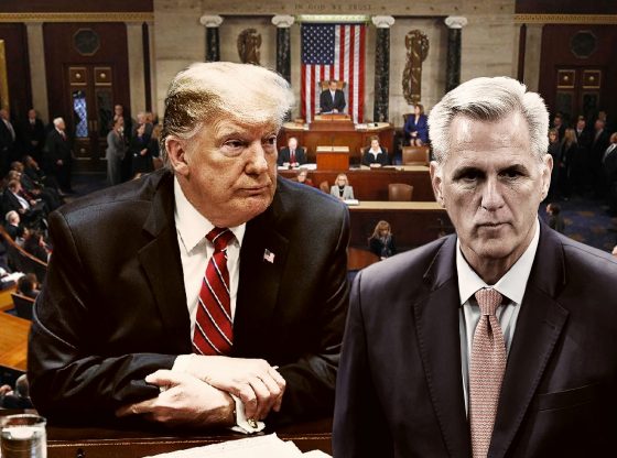 Photo edit of Speaker of the House Rep. Kevin McCarthy and President Donald Trump. Credit: Alexander J. Williams III/Pop Acta.