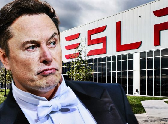Photo edit of Elon Musk and the Tesla Gigafactory 2, in Buffalo, NY. Credit: Alexander J. Williams III/Popacta