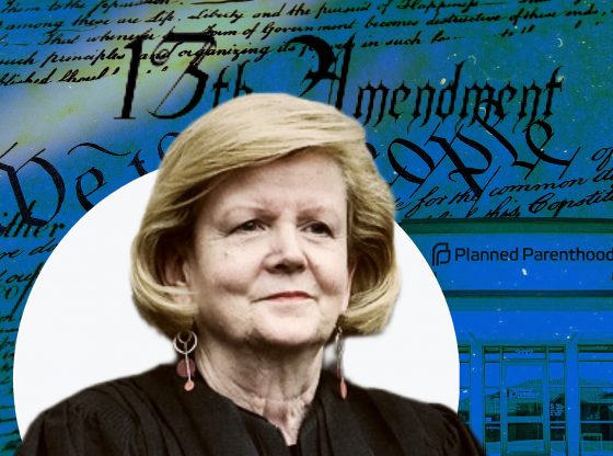 Photo edit of Judge Colleen Kollar-Kotelly with a Planned Parenthood building and the 13th Amendment. © Alexander J. Williams III