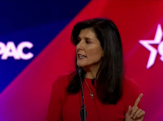 2024 presidential candidate Nikki Haley on the stage for day two of CPAC 2023. Credit: CPAC.