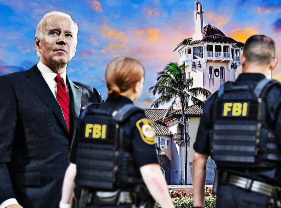 Photo edit of President Biden and the FBI. Credit: Alexander J. Williams III/Pop Acta.