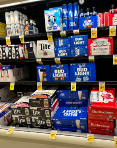 Photo of Bud Light unable to sell at grocery store.