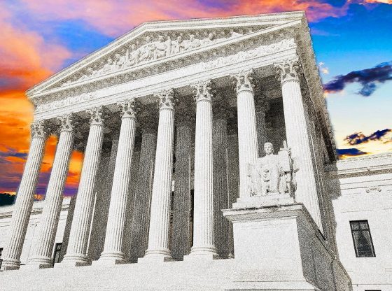 Photo edit of the Supreme Court building. Credit: Alexander J. Williams III/Pop Acta.