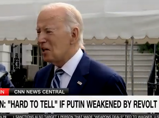 Screenshot of President Biden responding to question while live on CNN. Credit: CNN.