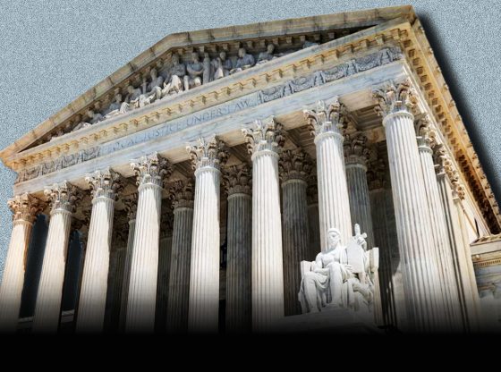 Photo edit of the Supreme Court building. Credit: Alexander J. Williams III/Pop Acta.