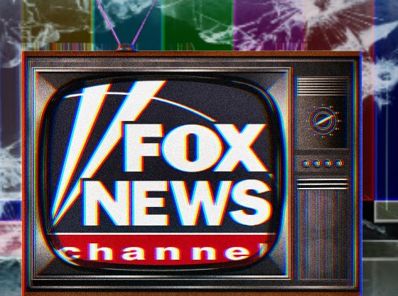 Photo illustration of Fox News on a television.